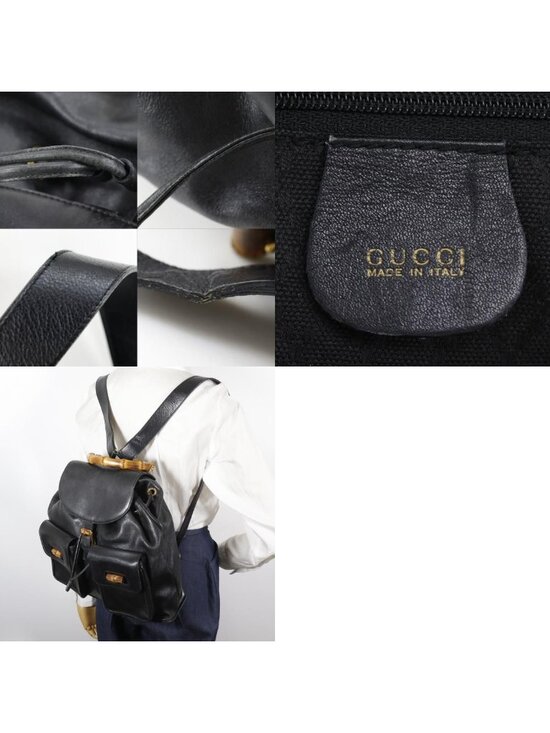 Gucci Bamboo 003 Leather Black Backpack main image 9